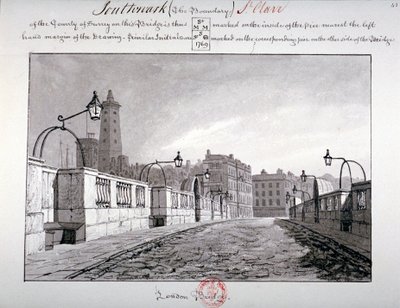 London Bridge, Southwark, London, 1827 af John Chessell Buckler