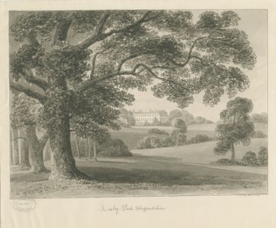Loxley Park: sepia tegning, 1841 af John Chessell Buckler