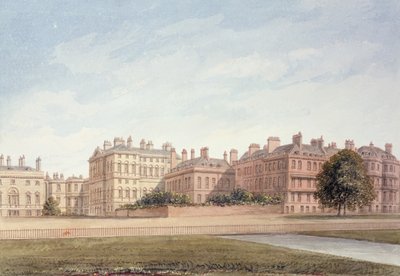 Skatkammeret og huse i Downing Street fra St. James