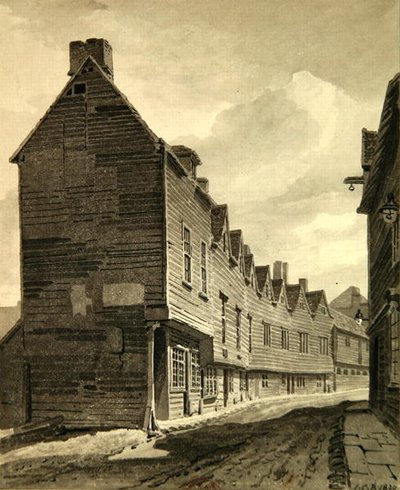 Udsigt over Folly ved Dockhead, Bermondsey af John Chessell Buckler