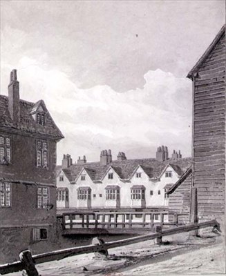 Udsigt over Folly ved Dockhead, Bermondsey af John Chessell Buckler