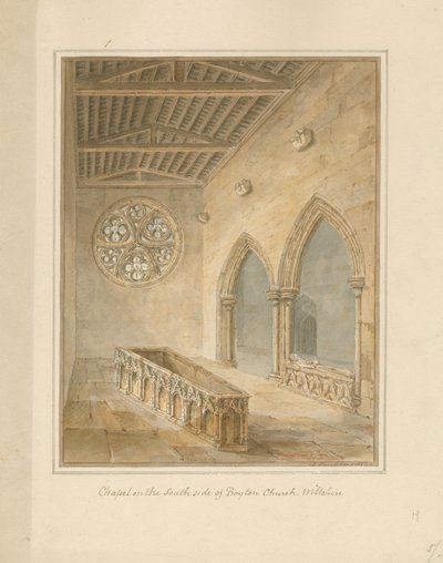 Wiltshire - Boyton Church - Kapel, 1812 af John Chessell Buckler