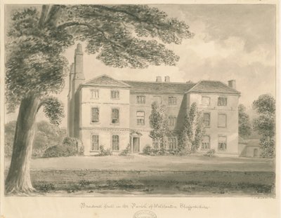 Wolstanton - Bradwell Hall: sepia tegning af John Chessell Buckler