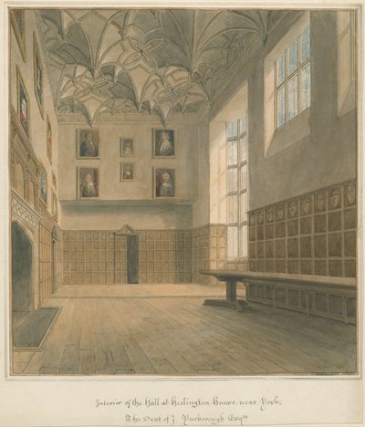Yorkshire - York - Heslington House Interior, 1818dani af John Chessell Buckler