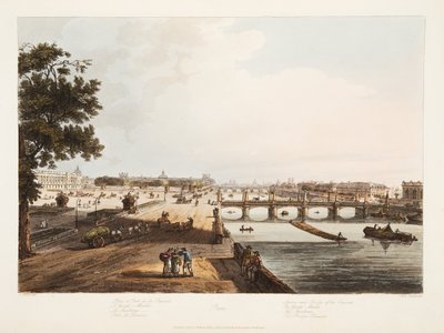 Square og Bridge of the Concorde; Garde Meuble; Thuillerierne; The Bridge Reunion, illustration fra 