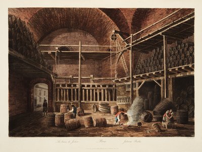 Julians Baths, illustration fra Versailles, Paris og Saint Denis, pub. 1809 (akvatint) af John Claude Nattes