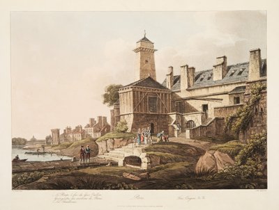Paris, brandbil, illustration fra Versailles, Paris og Saint Denis, pub. 1809 (akvatint) af John Claude Nattes