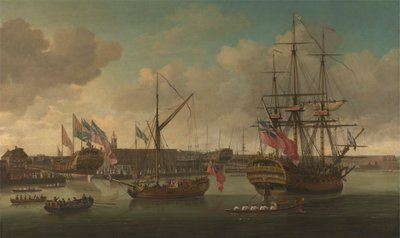 Lancering i Deptford af John Cleveley the elder