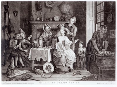 High Life Below Stairs, graveret af Caldwell, pub. i 1772 af John Collet