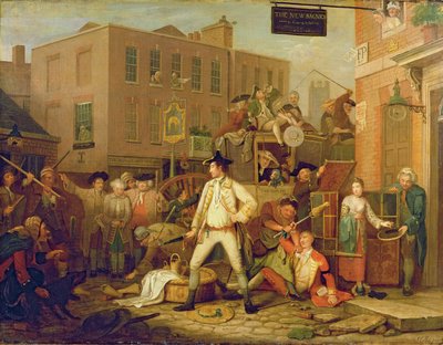 Scene i en London Street af John Collet
