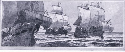 Henry Hudsons sidste rejse - 1610. Kastet på drift af en mytterisk besætning, Newnes Pictorial Knowledge udgivet af Newnes, ca. 1950