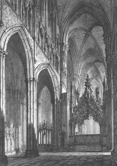 Beverley Minster, Eastern Transept, begyndelsen af det 19. århundrede af John Coney
