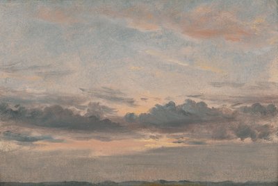 Et skystudie, solnedgang, ca. 1821. af John Constable