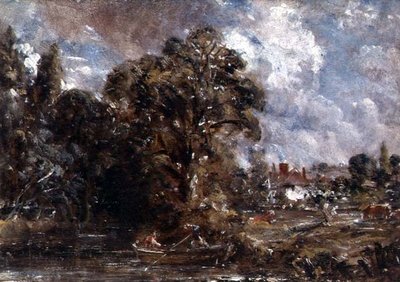 Et bondehus nær vandkanten af John Constable