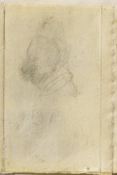 En mands hoved i profil af John Constable