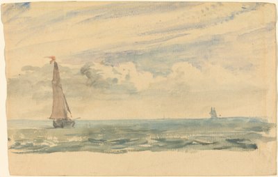 Et havlandskab med to sejlbåde af John Constable