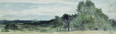 A View at Hursley, Hampshire, 1804 (sort kridt og akvarel) af John Constable