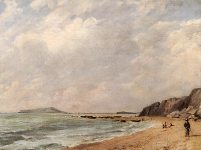Udsigt over Osmington Bay, Dorset, med udsigt mod Portland Island af John Constable