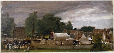 En landsbymesse, formentlig på Østre Bergholt (olie på lærred af John Constable