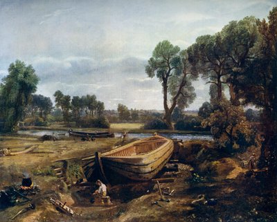 Bådbygning nær Flatford Mill, 1815, 1912. af John Constable