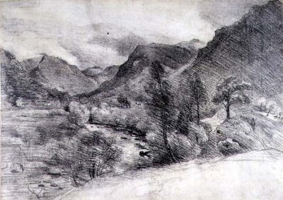 Borrowdale, Morning, ca. 1806 (blyantstegning på papir) af John Constable