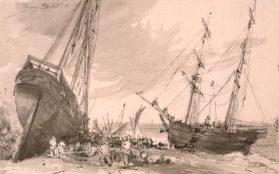Brighton kystscene med to skibe i forgrunden, 30. maj 1828 af John Constable