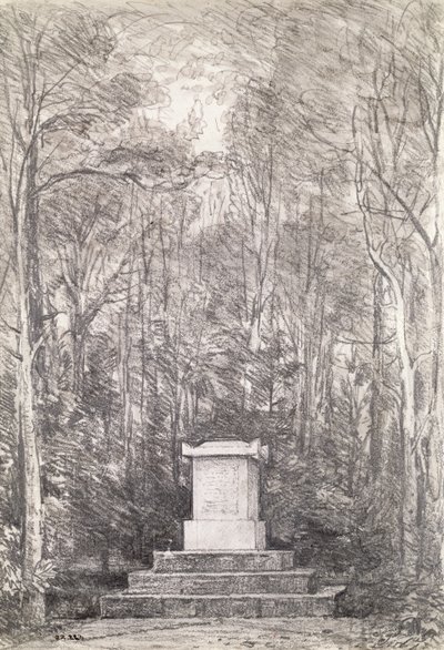 Cenotaph til Sir Joshua Reynolds i Coleorton Hall, Leicestershire, 1823 (blyantstegning) af John Constable