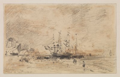 Colliers på stranden i Brighton, 14. oktober 1825 af John Constable