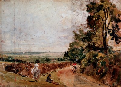 Landevej mellem East Bergholt og Flatford Maleri af John Constable (1776-1837) 1811 ca. Sol. 24,2x33 cm London, Victoria and Albert Museum af John Constable