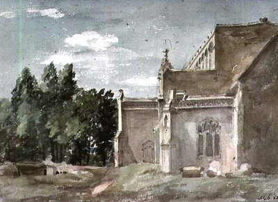 East Bergholt Church: udsigt fra øst af John Constable