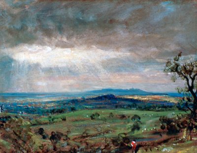 Hampstead Heath med Harrow in the Distance, c1821 af John Constable
