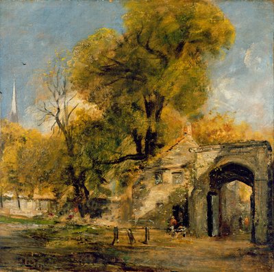 Harnham Gate, Salisbury, ca. 1820-21 (olie på lærred) af John Constable