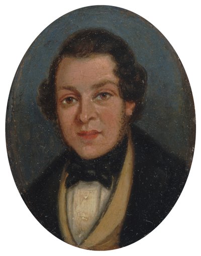 Miniature: Portræt af Abram Constable, bror til kunstneren, tidligt i det 19. århundrede. af John Constable
