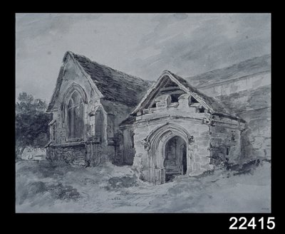 Våbenhus og tværskib af en kirke, ca. 1850-11 af John Constable