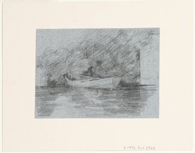 Robåd fortøjet under en banke af John Constable