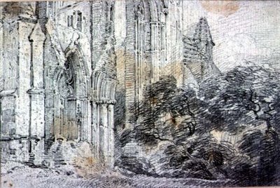Ruiner af en kirke (tegning) af John Constable