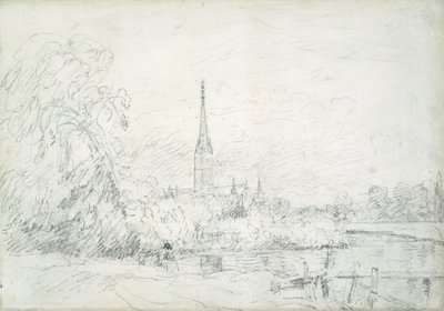 Salisbury Cathedral set fra nordvest, 1829 (grafit på papir) af John Constable