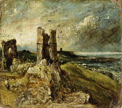 Skitse af Hadleigh Castle (recto) (olie på møllebræt) af John Constable