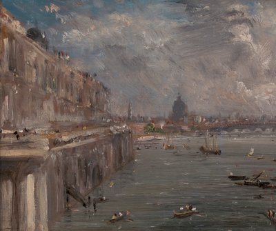 Somerset House Terrace fra Waterloo Bridge af John Constable