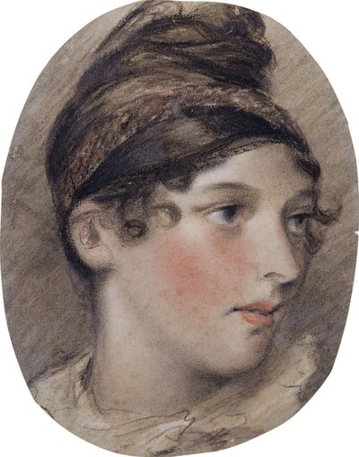 Studie af hovedet af en dame i profil, 1808 af John Constable