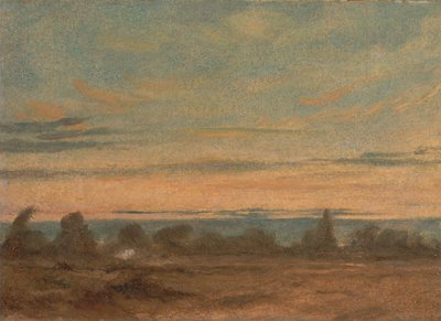 Sommer - Aftenlandskab, ca. 1825. af John Constable