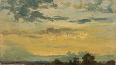 Sommersolnedgang, begyndelsen af det 19. århundrede af John Constable
