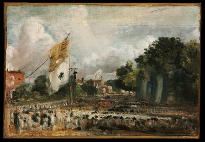 Fredens fejring i East Bergholt af 1814 Afsluttet i Paris mellem Frankrig og de allierede magter af John Constable