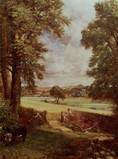 Kornmarken, detalje af høstmaskinen, 1826 olie på lærred af John Constable