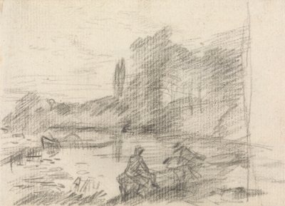 To figurer ved en flod af John Constable