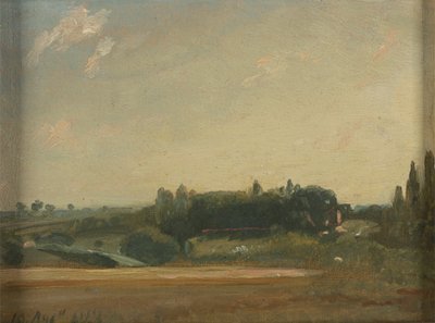 Udsigt mod præstegården, Østre Bergholt af John Constable