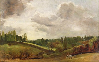 Udsigt over Østre Bergholt, ca. 1813 (olie på lærred) af John Constable