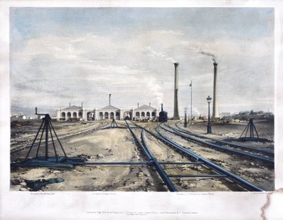 Camden Town Engine House, 1838 af John Cooke Bourne