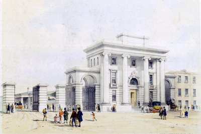 Indgang til Birmingham Station, 1838-39 af John Cooke Bourne