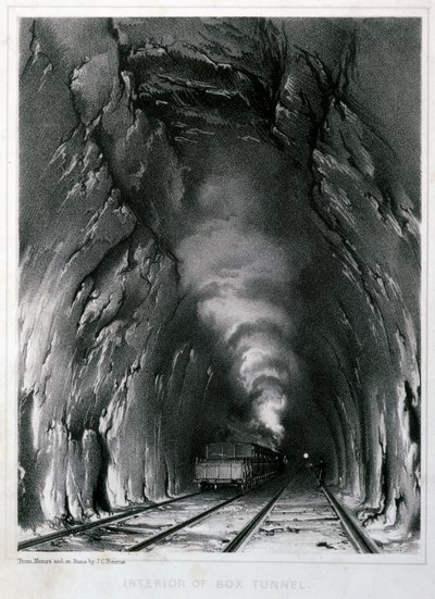 Interiør af Box Tunnel, 1846 af John Cooke Bourne